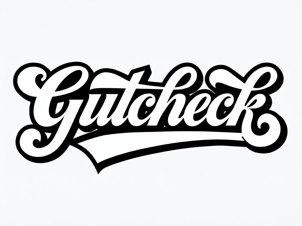 Bold Gutcheck Decorative Script Hat Design
