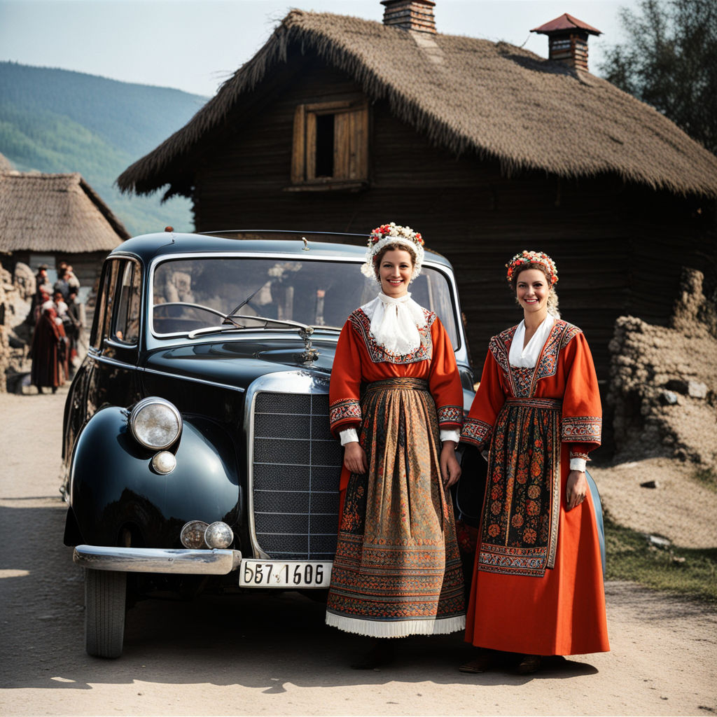 Romanian peasants in traditional romaniancostumes in a roman... by Radu ...