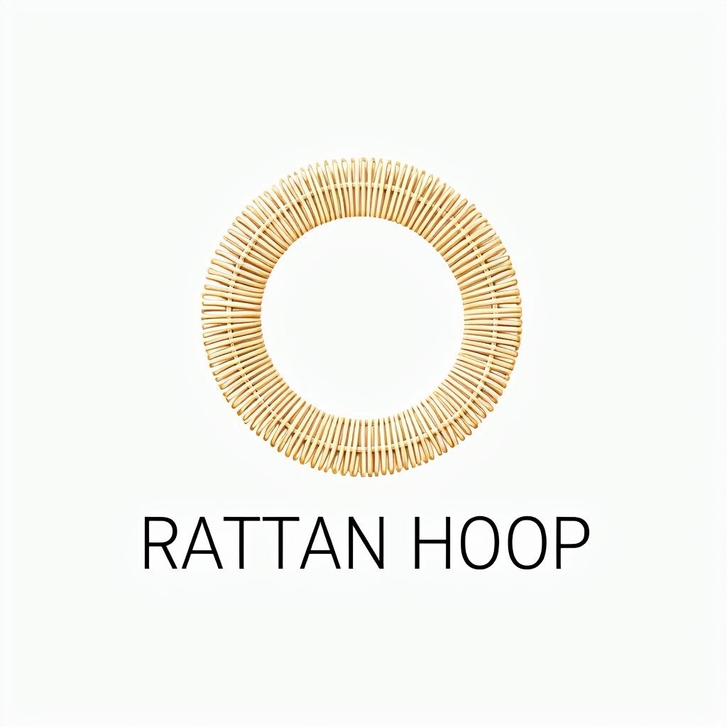 Modern Minimalist Rattan Hoop Logo Design for Natural Decor Logo