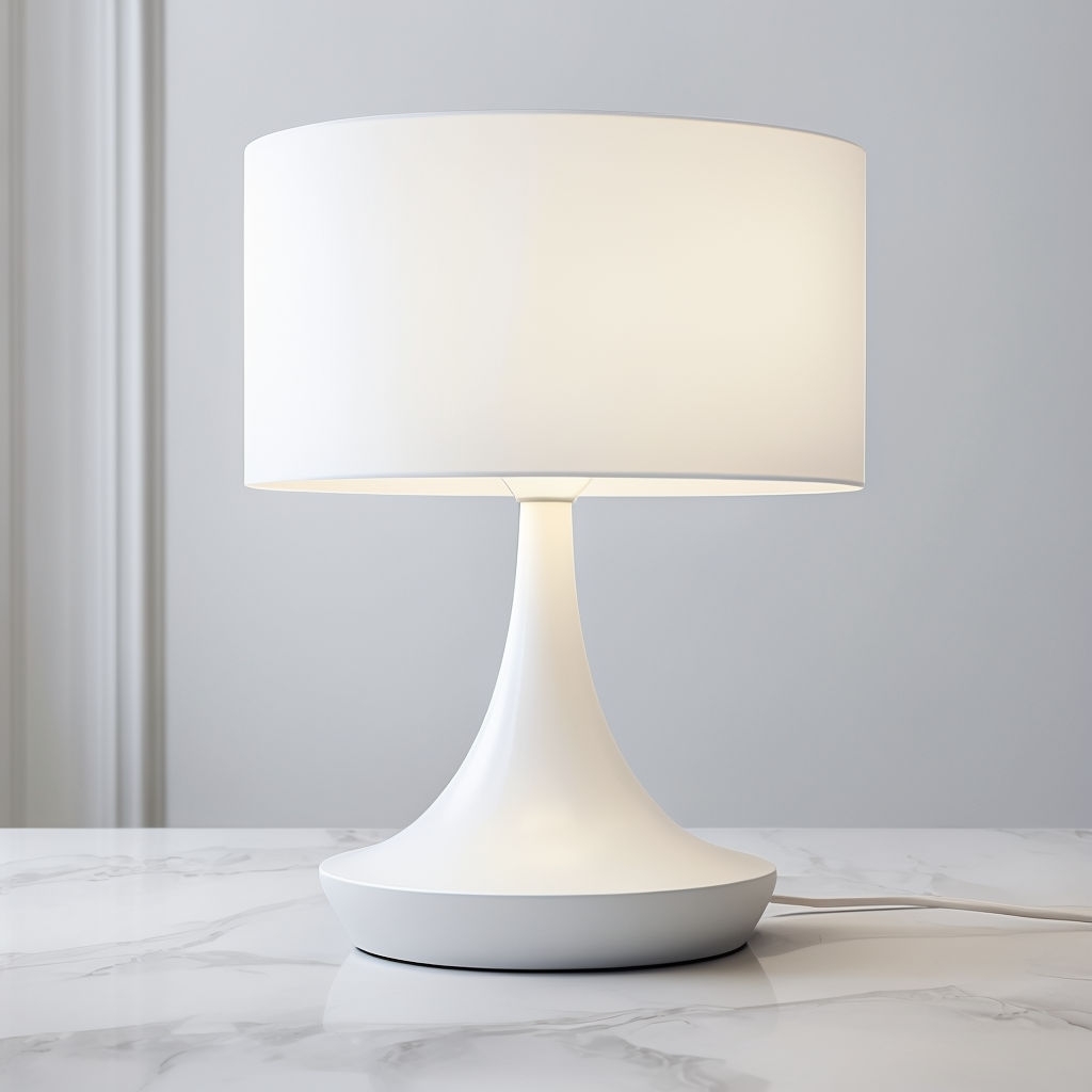 Sleek Modern White Minimalist Lamp Product Photo Mockup