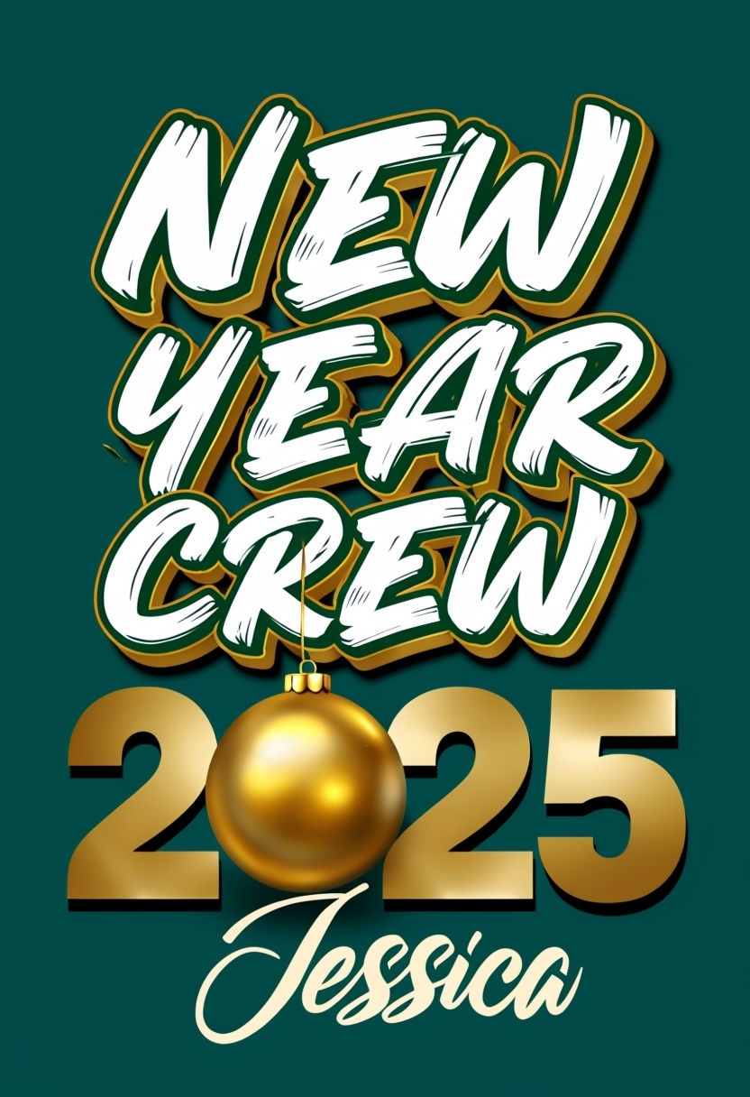 Modern New Year Crew 2025 Graphic T-Shirt