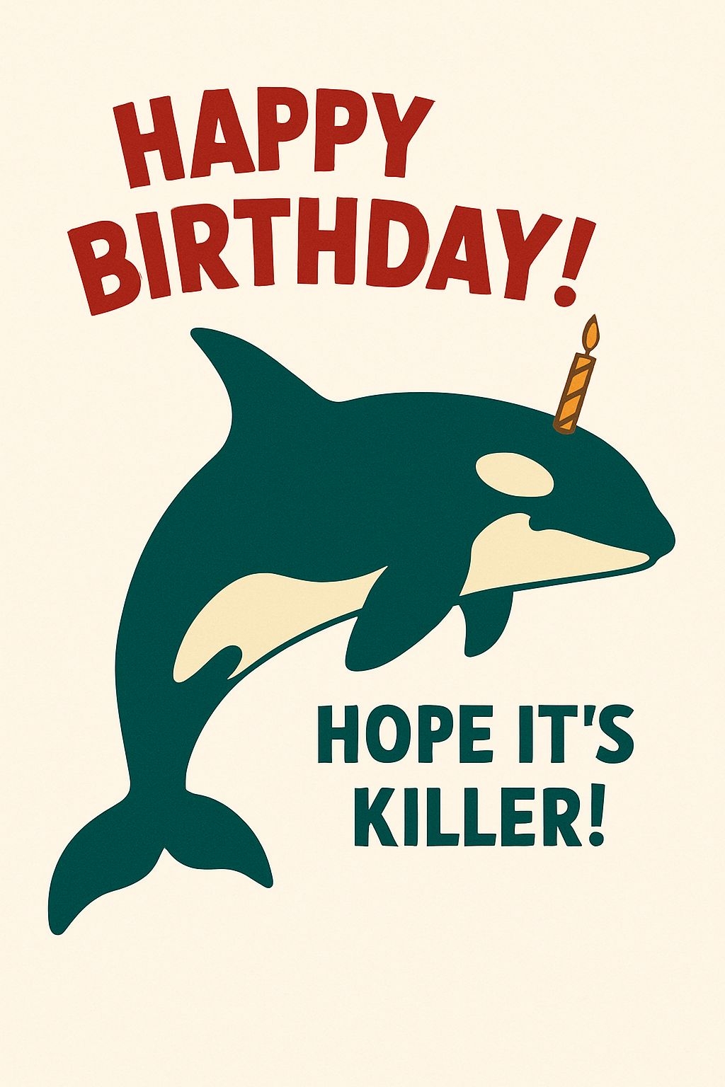 Whimsical Orca Birthday Card Design with Fun Text Elements Cards & Invites