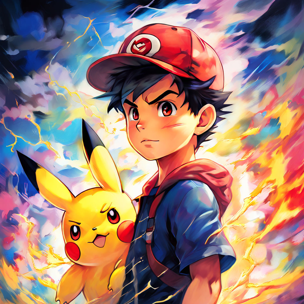 Anime photo of Ash Ketchum from Pokémon wearing a Pikachu costume