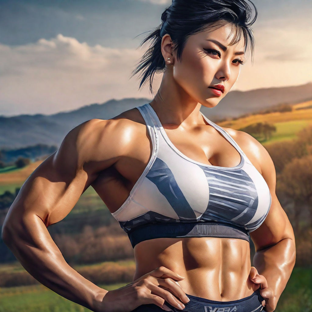 Body builder asian female