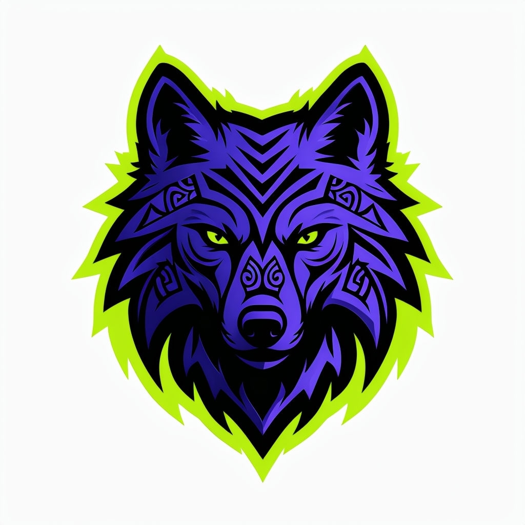 Bold Geometric Wolf Head Graphic Design Hat