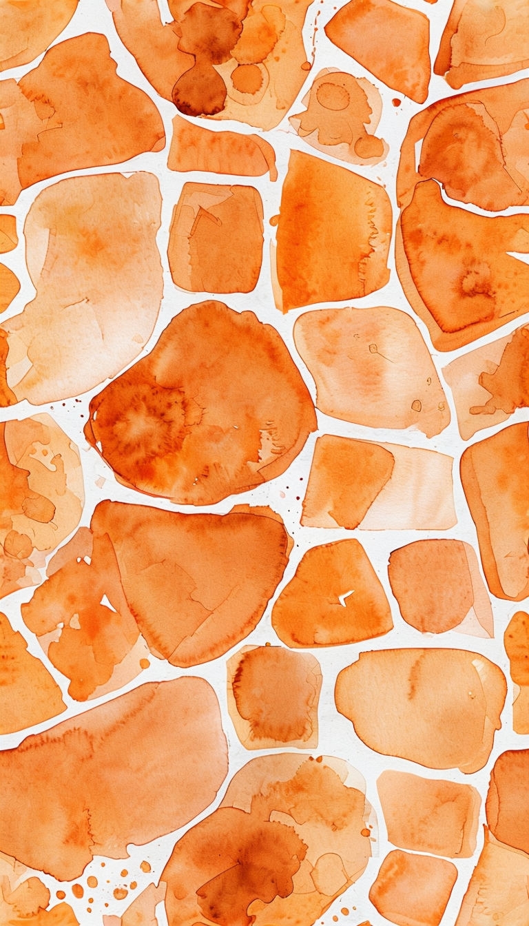Vibrant Orange Watercolor Mosaic Pattern Phone Case Cover