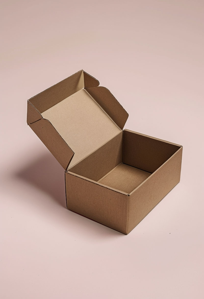 Minimalist Brown Cardboard Box Product Photography Mockup