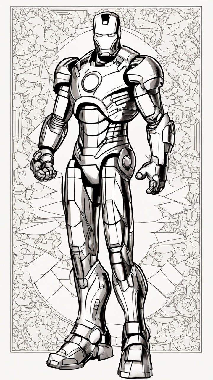 Cartoon-style Iron Man for a children's coloring page by siti latifah ...