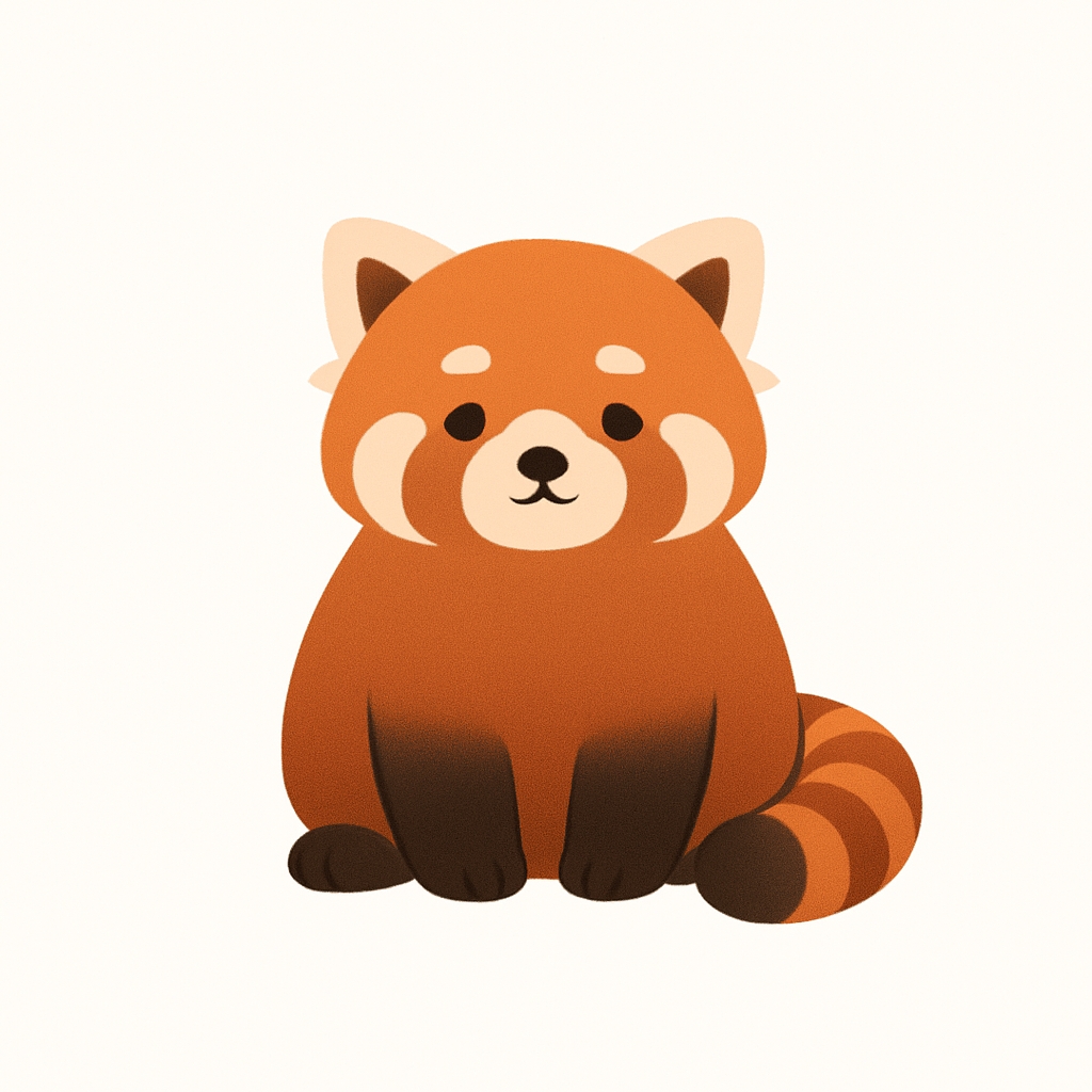 Minimalist Red Panda Sitting
