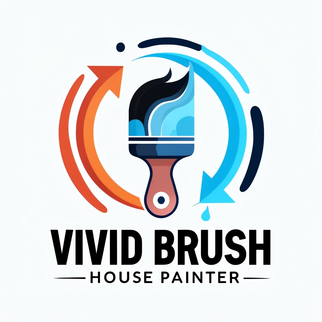 Vivid Brush Modern House Painter Logo Design