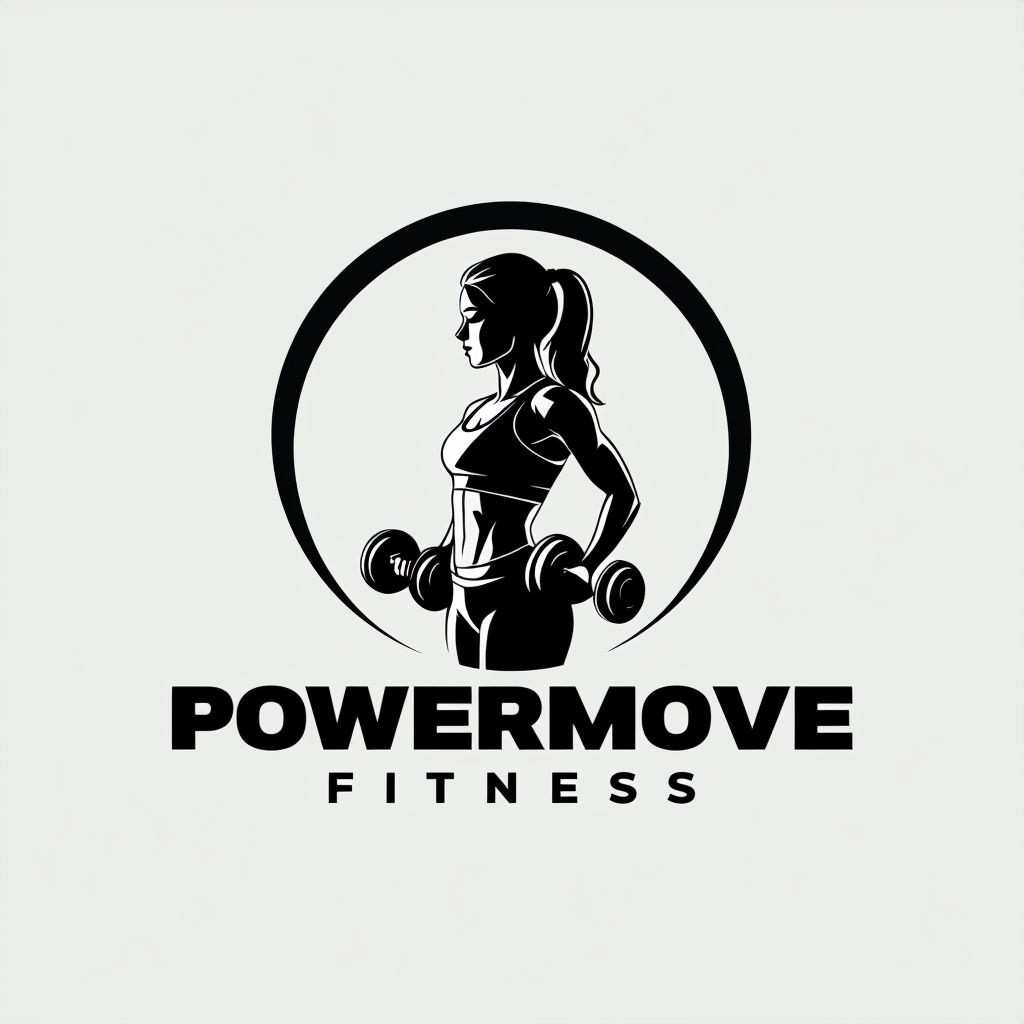 Empowering Athletic Female Silhouette Logo for Fitness