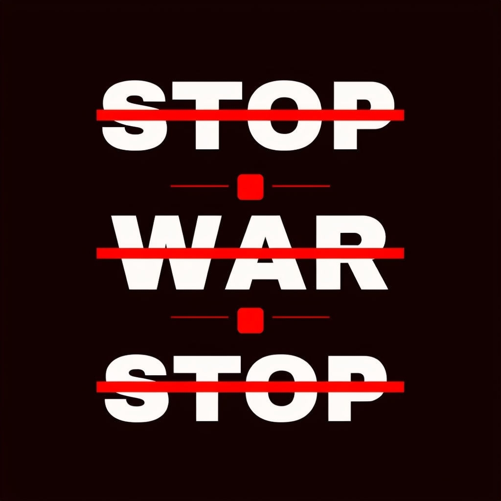 Bold Anti-War Statement Design with Text and Graphics T-Shirt
