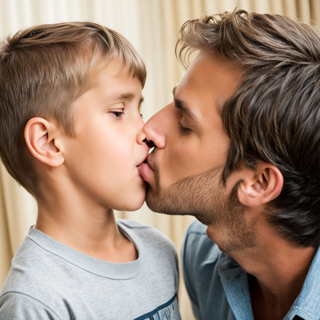 kissing a young man