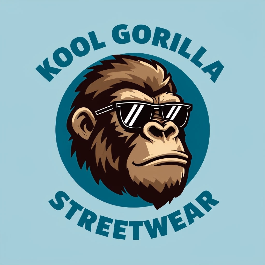 Kool Gorilla Cartoon Logo for Streetwear T-Shirt