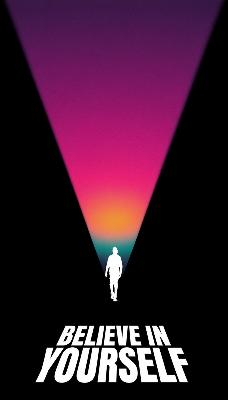 Dramatic Gradient Light and Motivational Quote Mobile Wallpaper