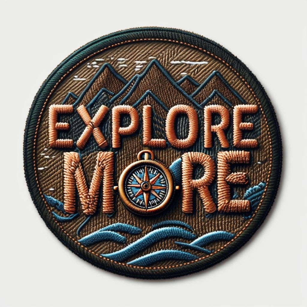 Explore More Adventure Patch with Compass Design Sticker