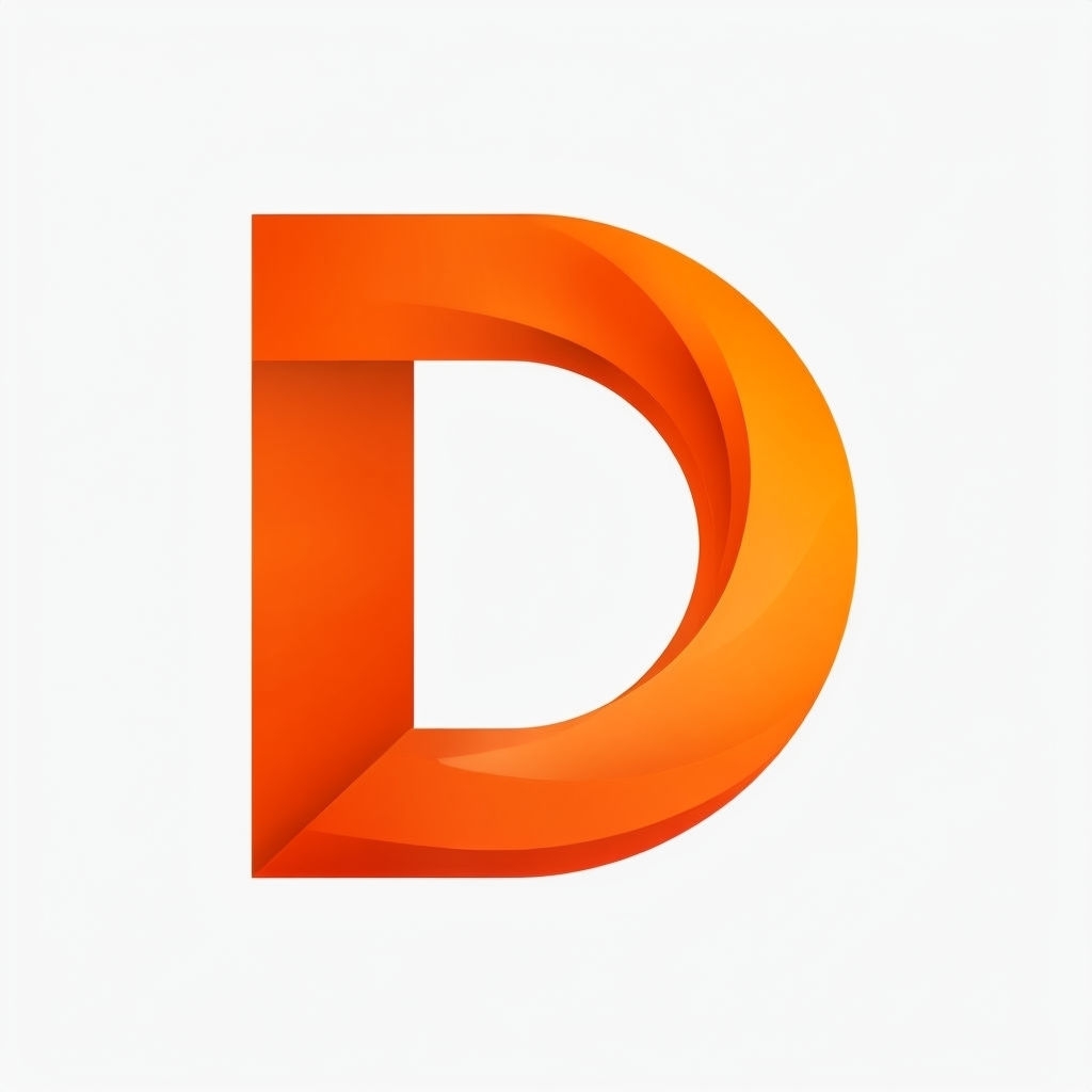 Dynamic Orange Abstract D Logo Design for Modern Branding
