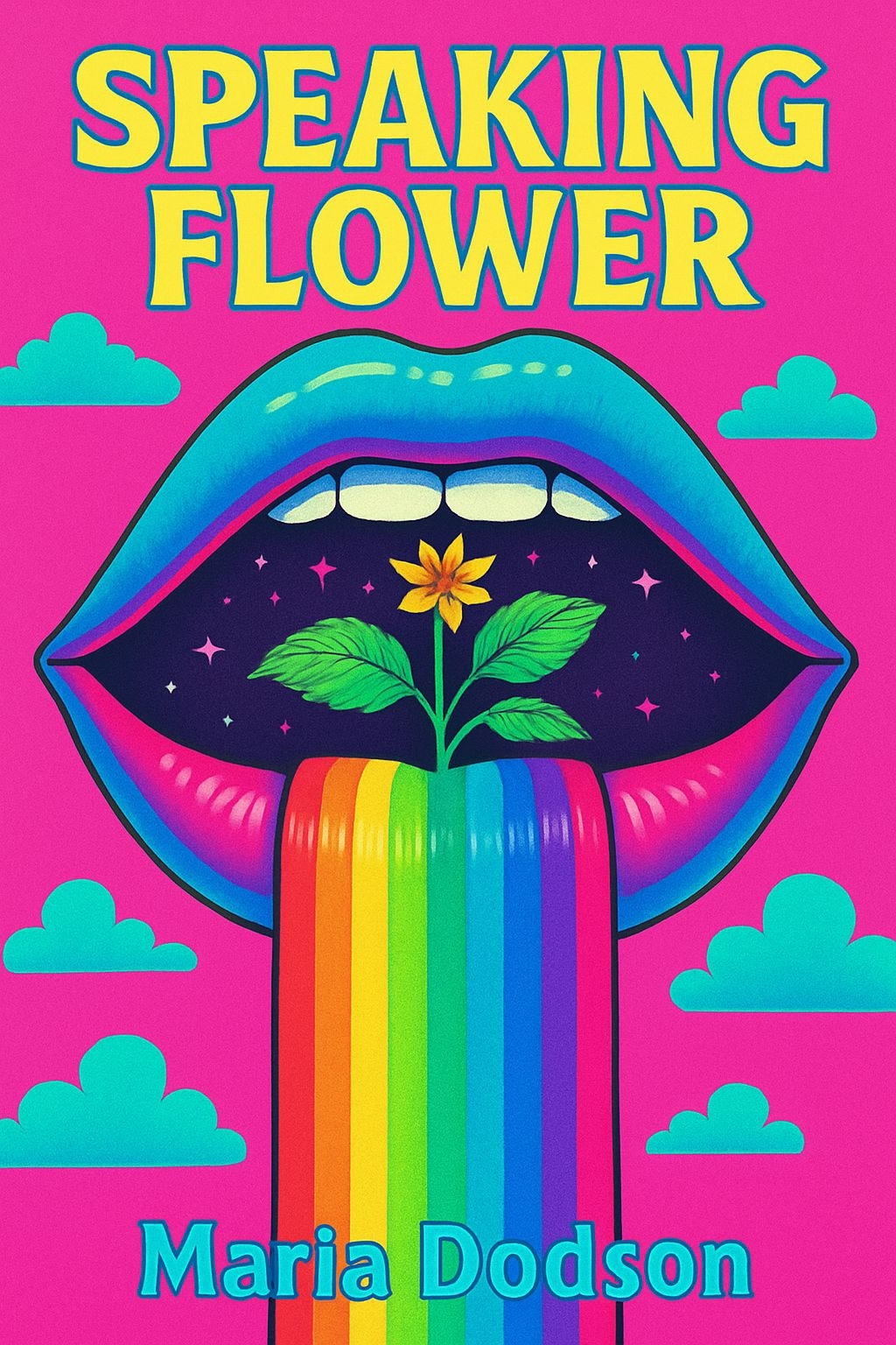 Psychedelic Pop Art Speaking Flower Lips EBook Cover
