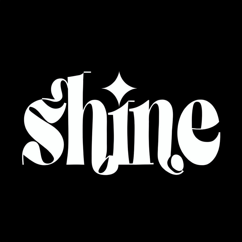 Modern Bold Shine Typography Design with Elegant Accent Logo