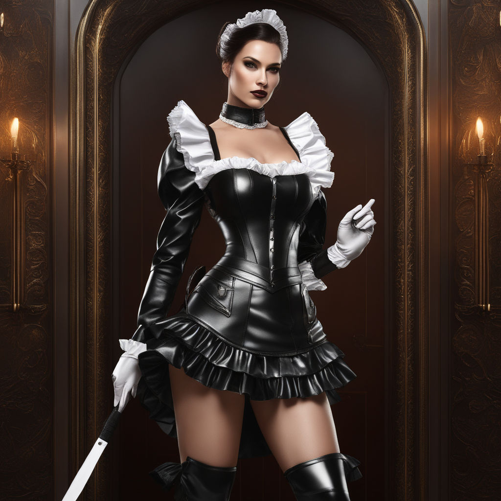 skimpy French maid in latex