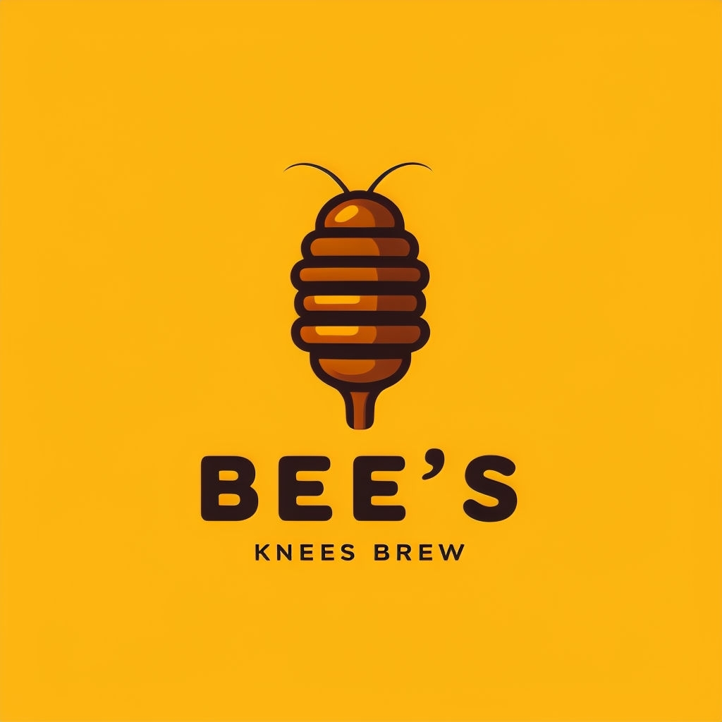 Minimalist Honey Dipper Logo with Bee Elements Design Logo