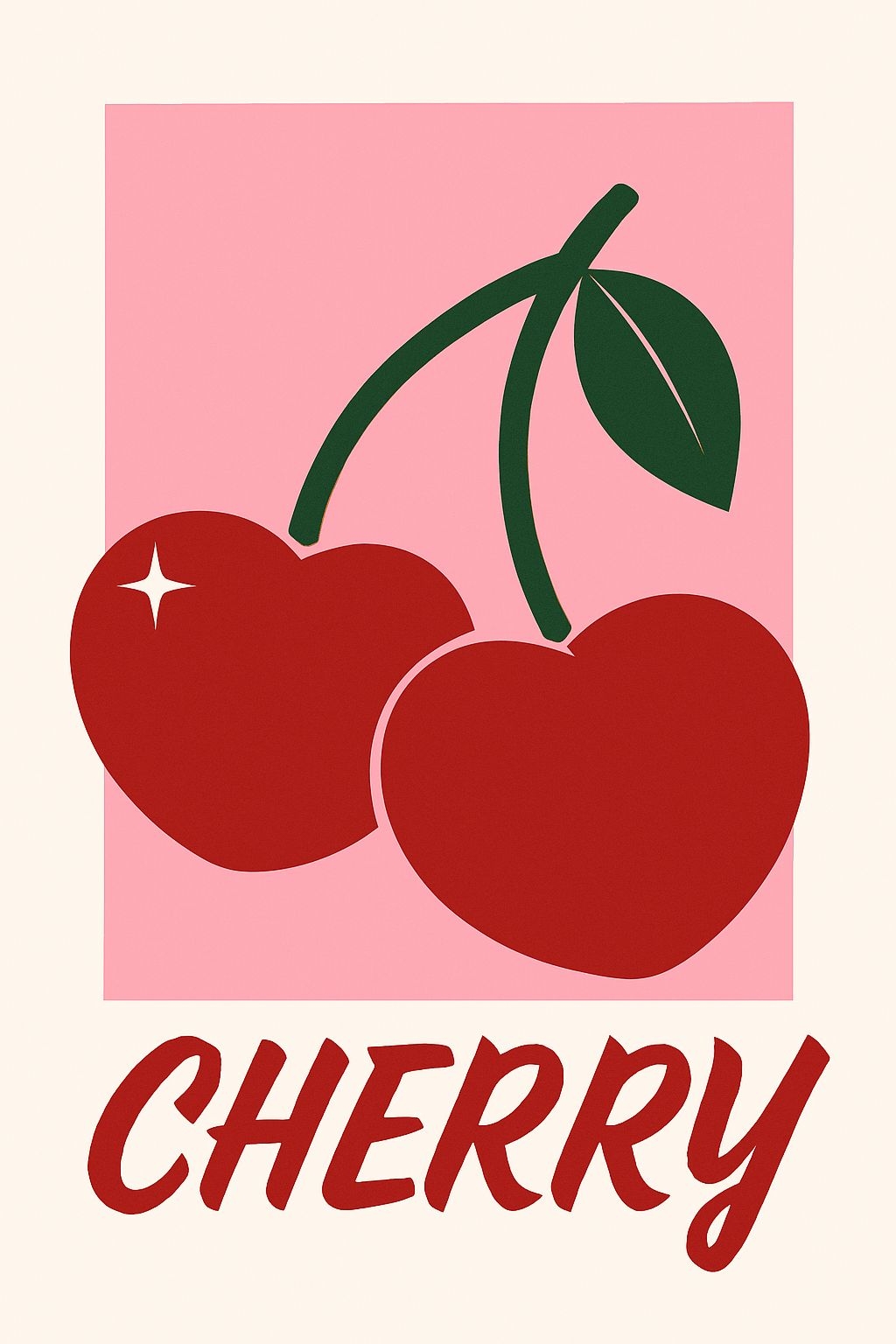 Playful Minimalist Red Cherries Graphic T-Shirt