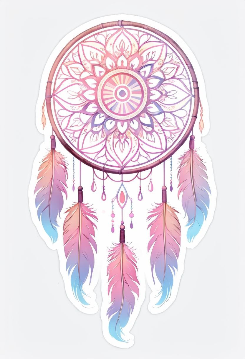 Intricate Pastel Mandala Dreamcatcher Sticker