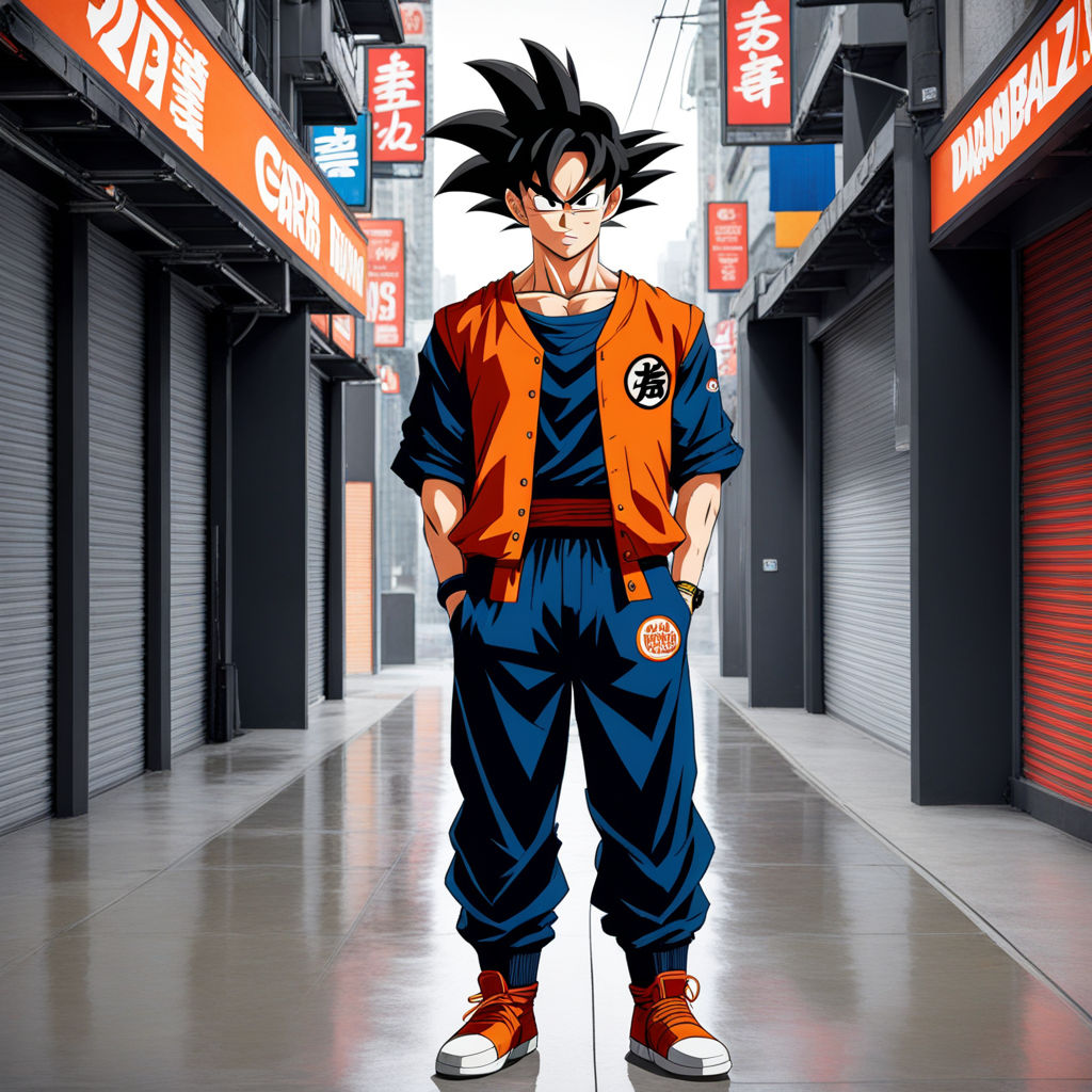 Goku from dragonball z wearing a streetwear attire by shepbeau - Playground