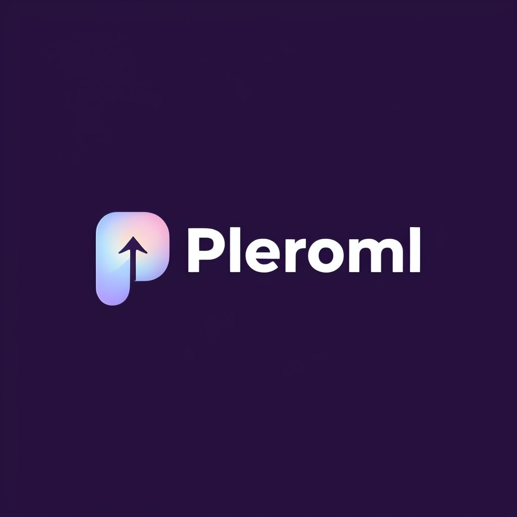 Modern Minimalist Pleroml Logo Design on Dark Purple Background