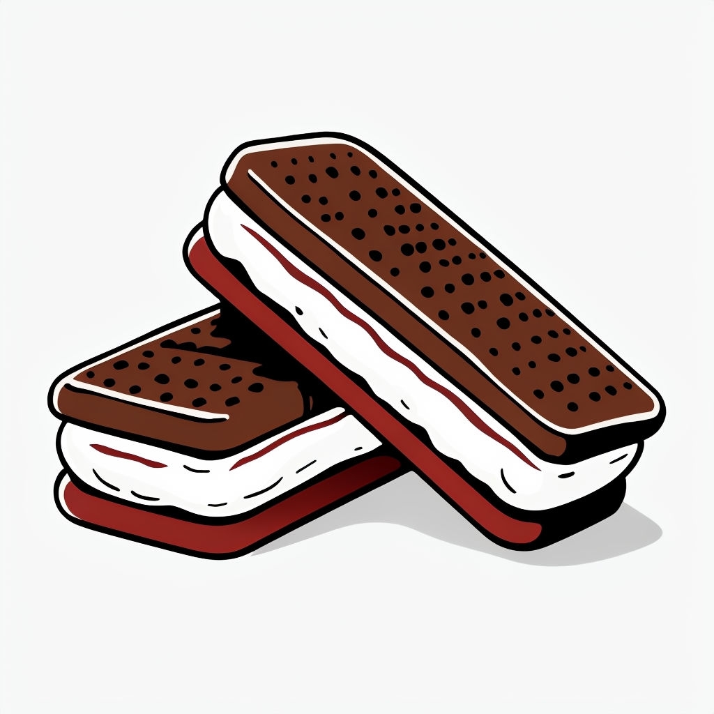 Cartoon Ice Cream Sandwiches Illustration Sticker