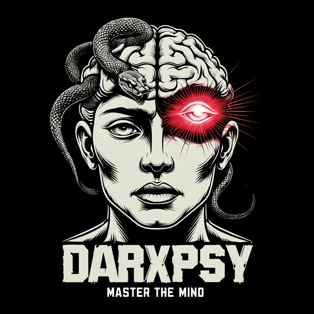 Surrealistic Black and White Mind Mastery Poster Featuring Dark Elements
