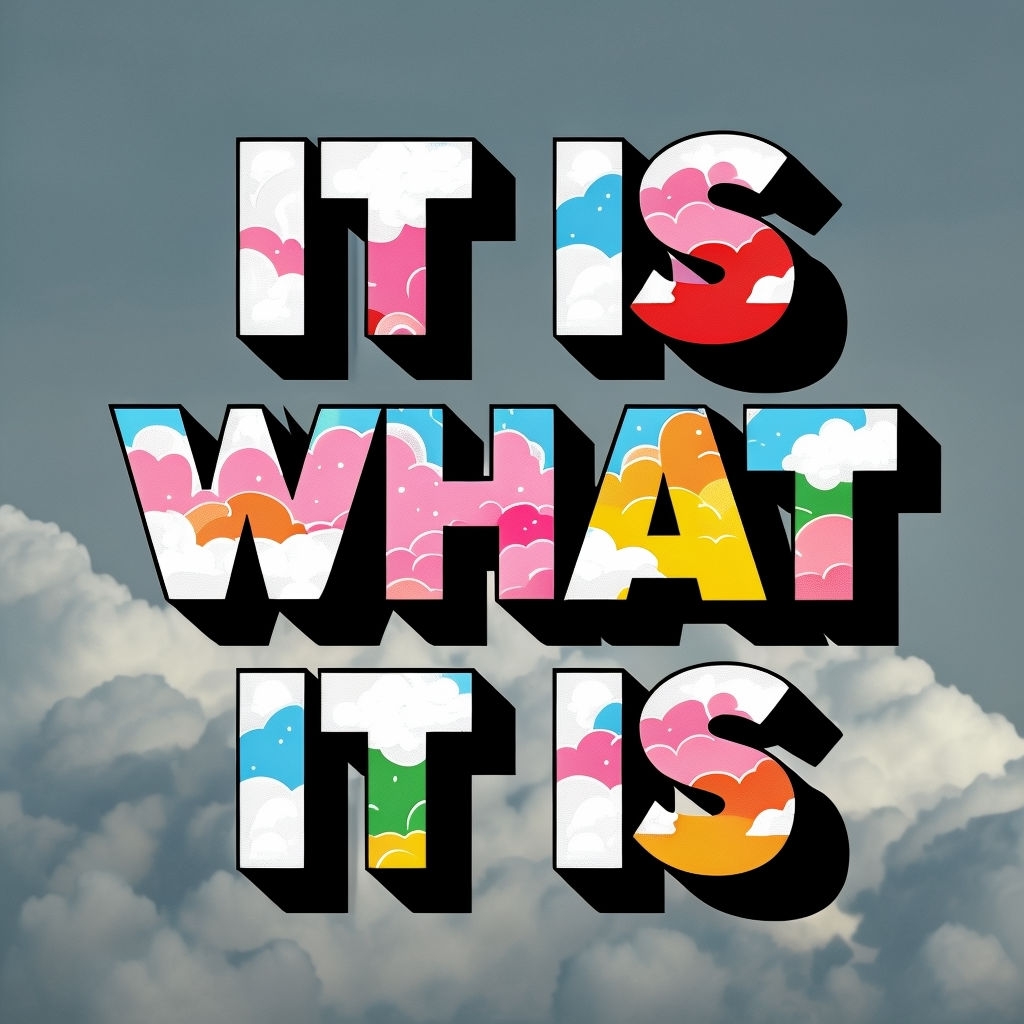 Vibrant 3D 'It Is What It Is' Colorful Typography Poster