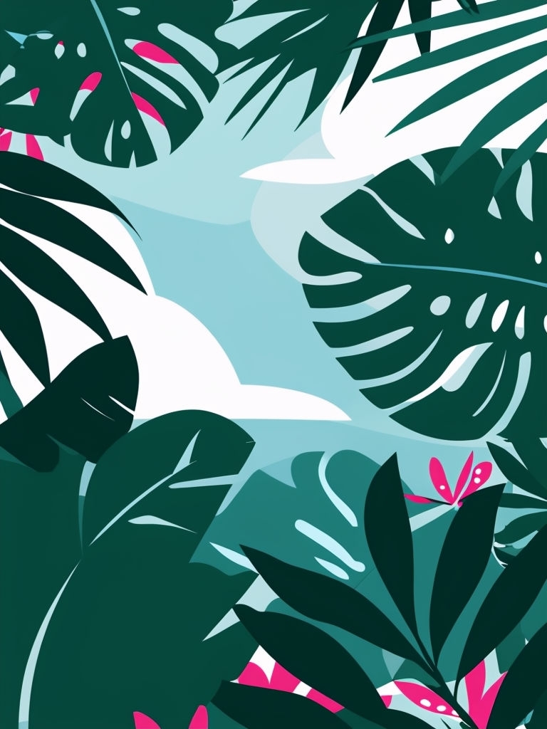 Tropical Foliage and Floral Graphic Illustration Phone Case Cover
