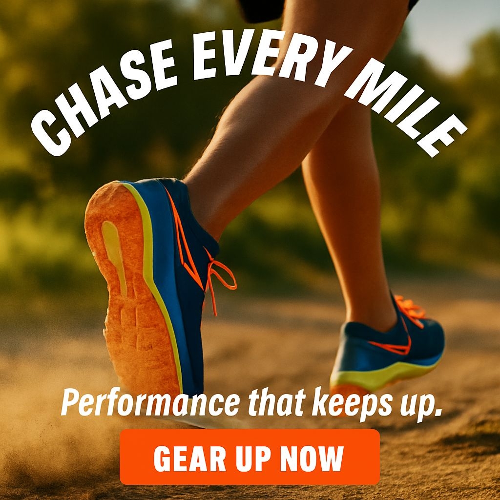 Motivational Running Advertisement Featuring Nike Shoes and Action