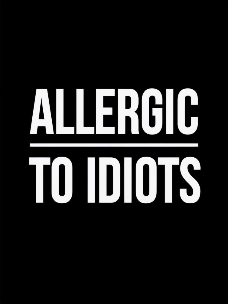 Allergic to Idiots Bold Sarcastic Humor T-Shirt