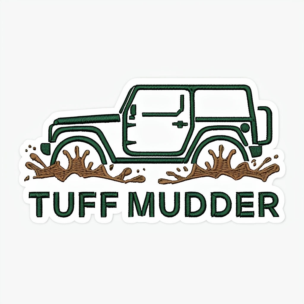 Minimalist Jeep Tuff Mudder Embroidered Hat Design