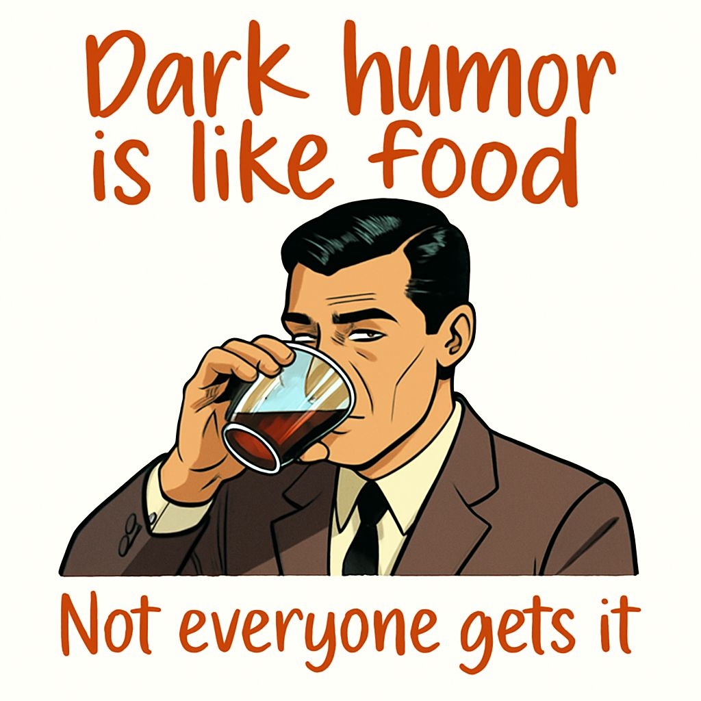 Retro Man with Dark Humor Quote Sticker