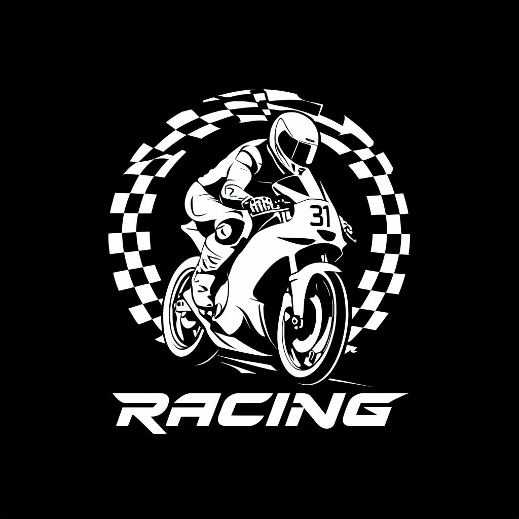 Dynamic Motorcycle Racing Silhouette Illustration Logo