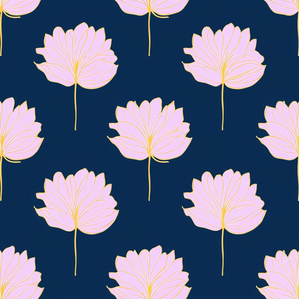 Modern Minimalist Pink and Gold Flower Seamless Pattern