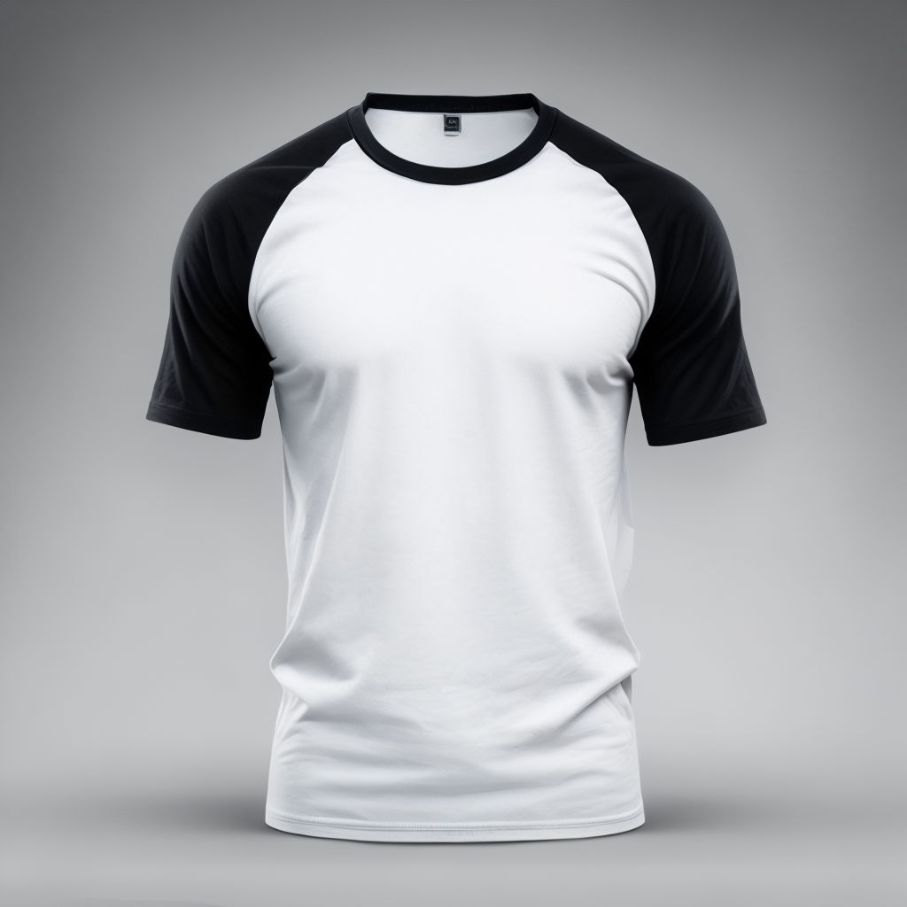 Minimalist Retro Men's Cotton Raglan T-Shirt Mockup