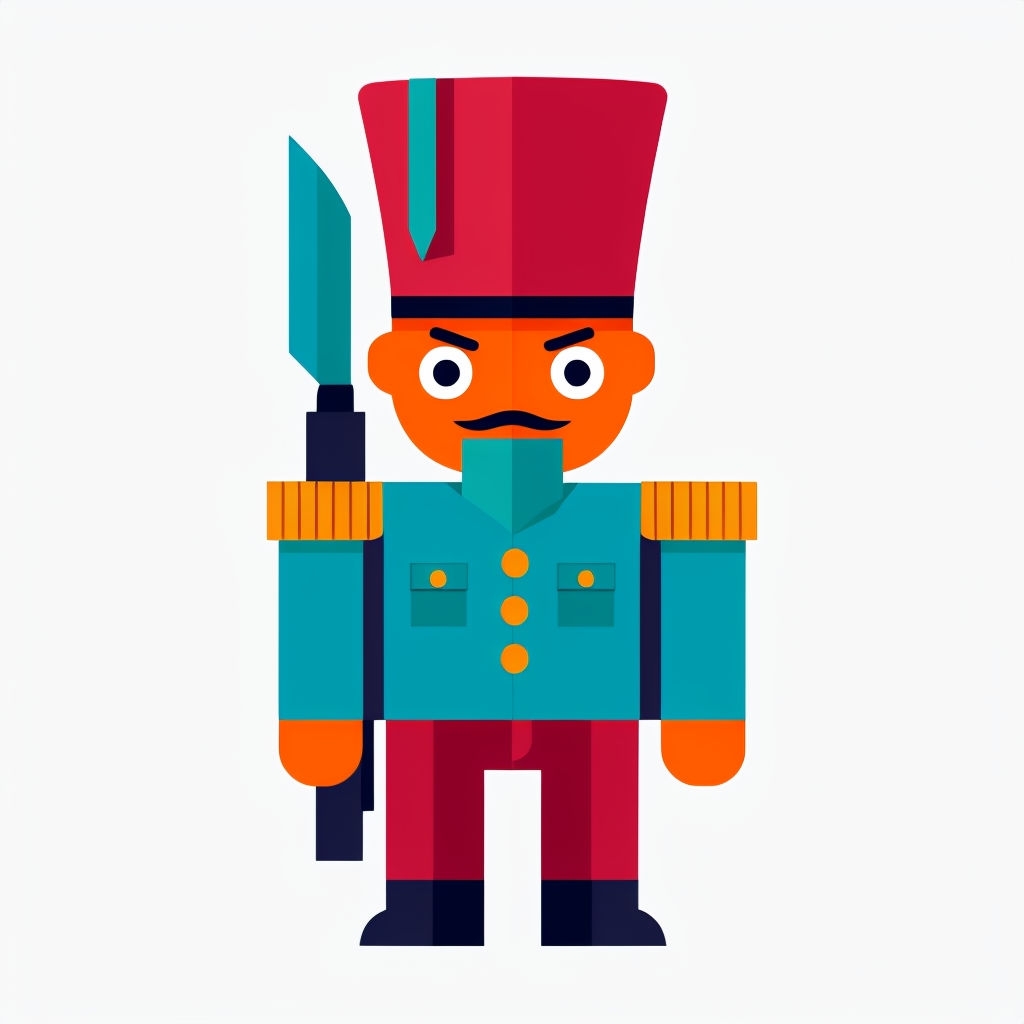 Vibrant Cartoon Soldier Illustration with Rifle Sticker