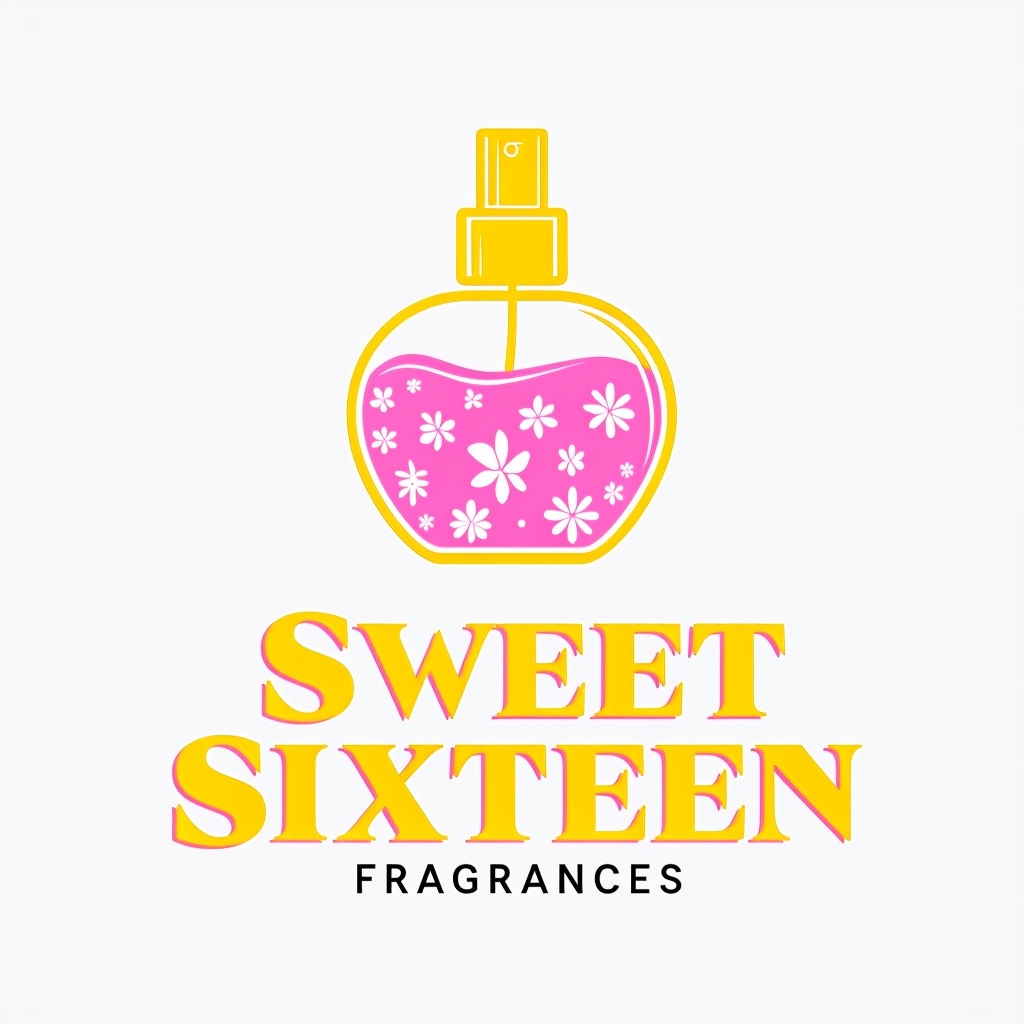 Stylish Sweet Sixteen Perfume Bottle Logo Design