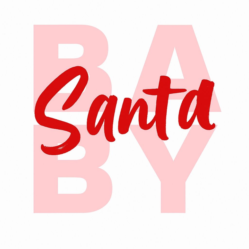 Vibrant Red Santa on Light Pink Baby Minimalist T-Shirt