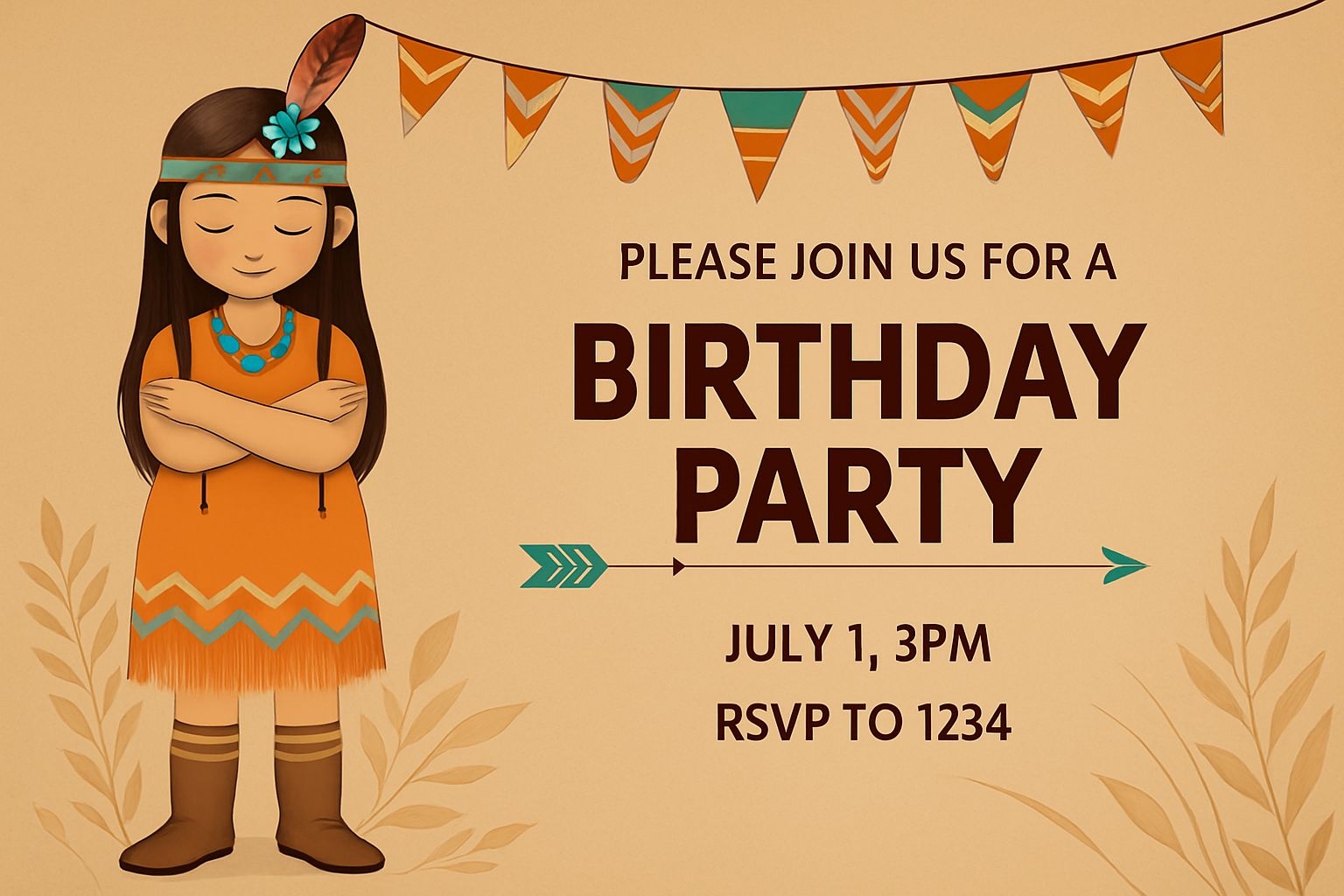 Cheerful Alaskan-Inspired Birthday Party Invitation Card Design