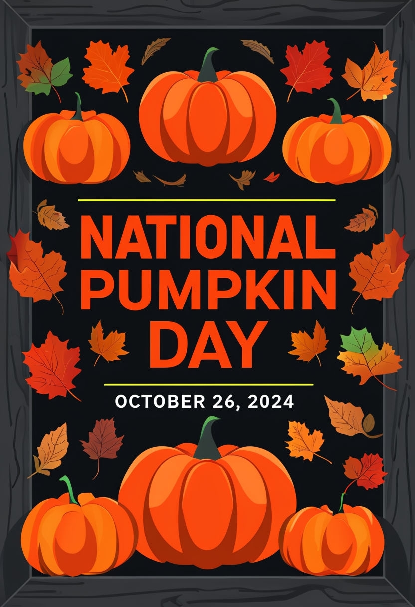 Festive National Pumpkin Day Celebration Poster for October 26, 2024