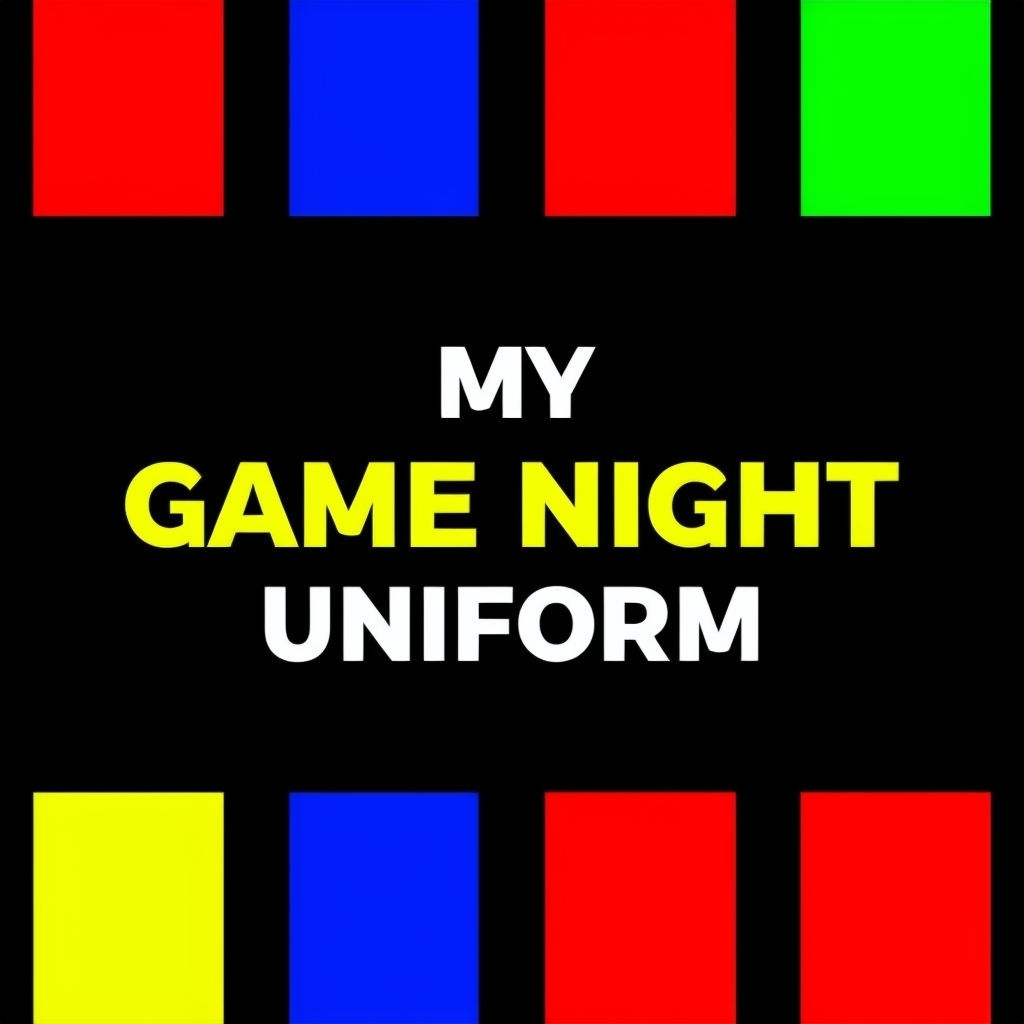 Vibrant Minimalist Game Night Uniform T-Shirt Design