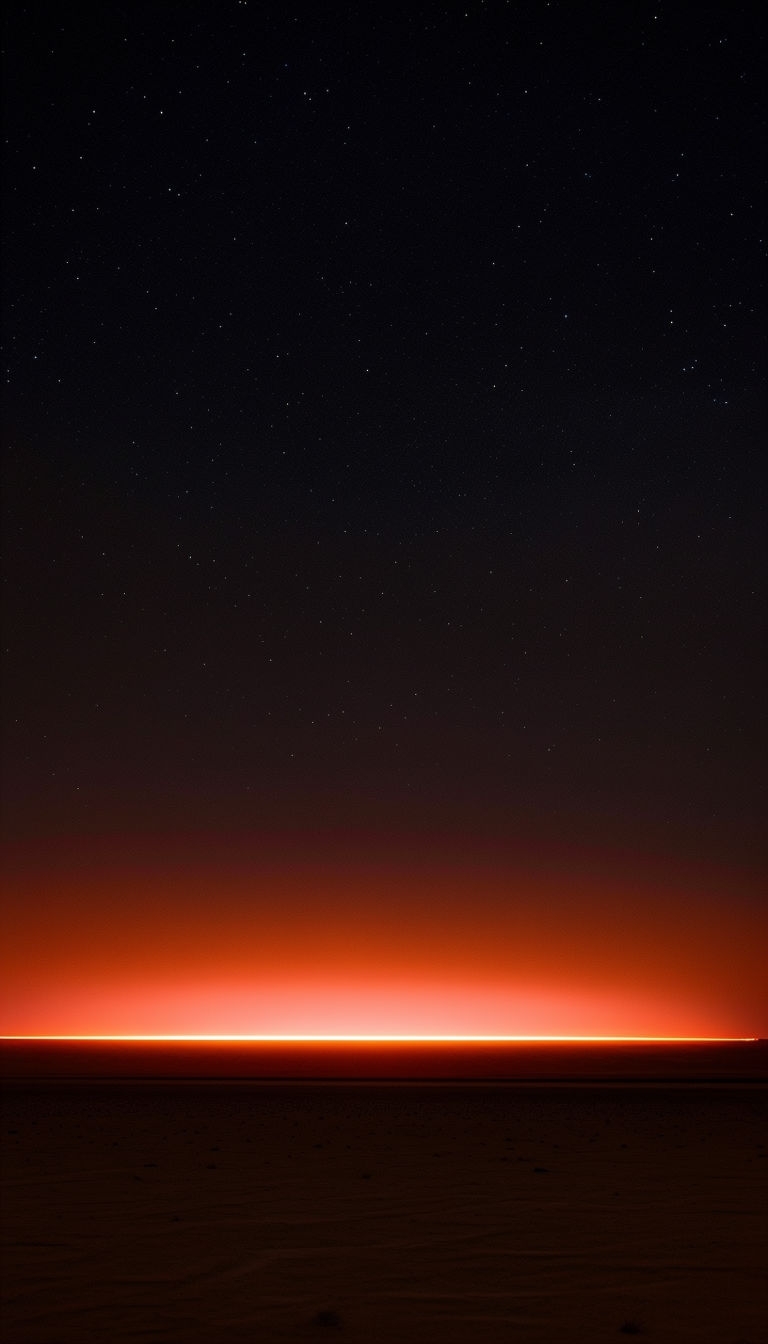 Minimalist Desert Night Horizon with Glowing Band Mobile Wallpaper