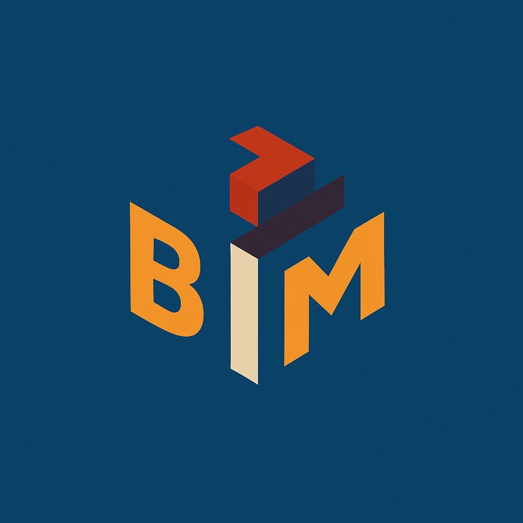 Modern Geometric BIM Logo Design with Dynamic Colors and Depth Logo