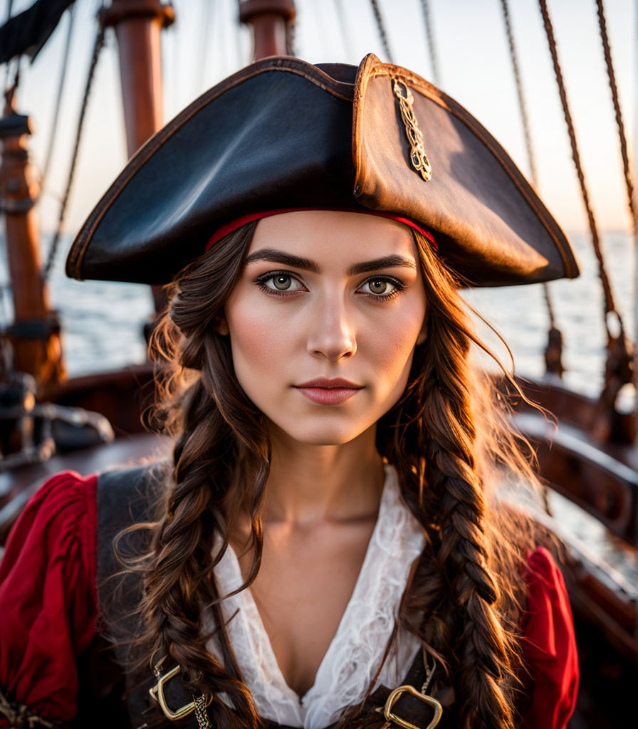 porn star wearing a pirate hat