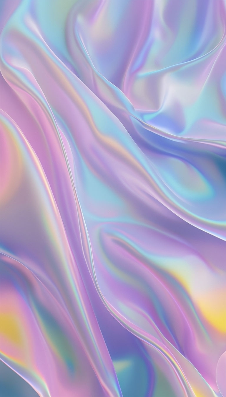 Iridescent Abstract Fabric Swirls in Pastel Colors Mobile Wallpaper